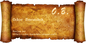 Odor Benedek névjegykártya