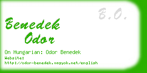 benedek odor business card